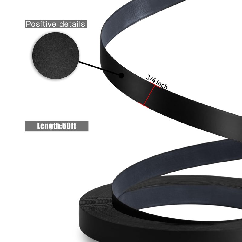 ZYJT PVC Black Edge Banding, 3/4 inch x 50ft roll of Veneer Edge Banding Pre-glued Flexible Edging, Tape Banding on with Hot Melt Adhesive Easy Application for Cabinet - Image 2